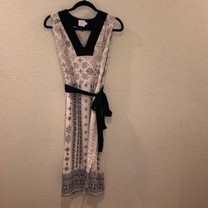 Anthro HD in Paris Black White pattern dress 0 XS